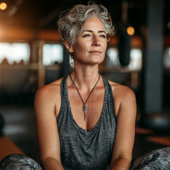 Seniori practicând yoga în aer liber